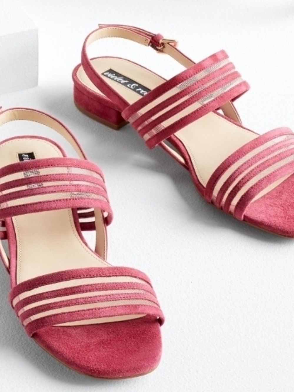 Women’s Pink Strappy Low Block Heel Sandals by Mudd & Co.